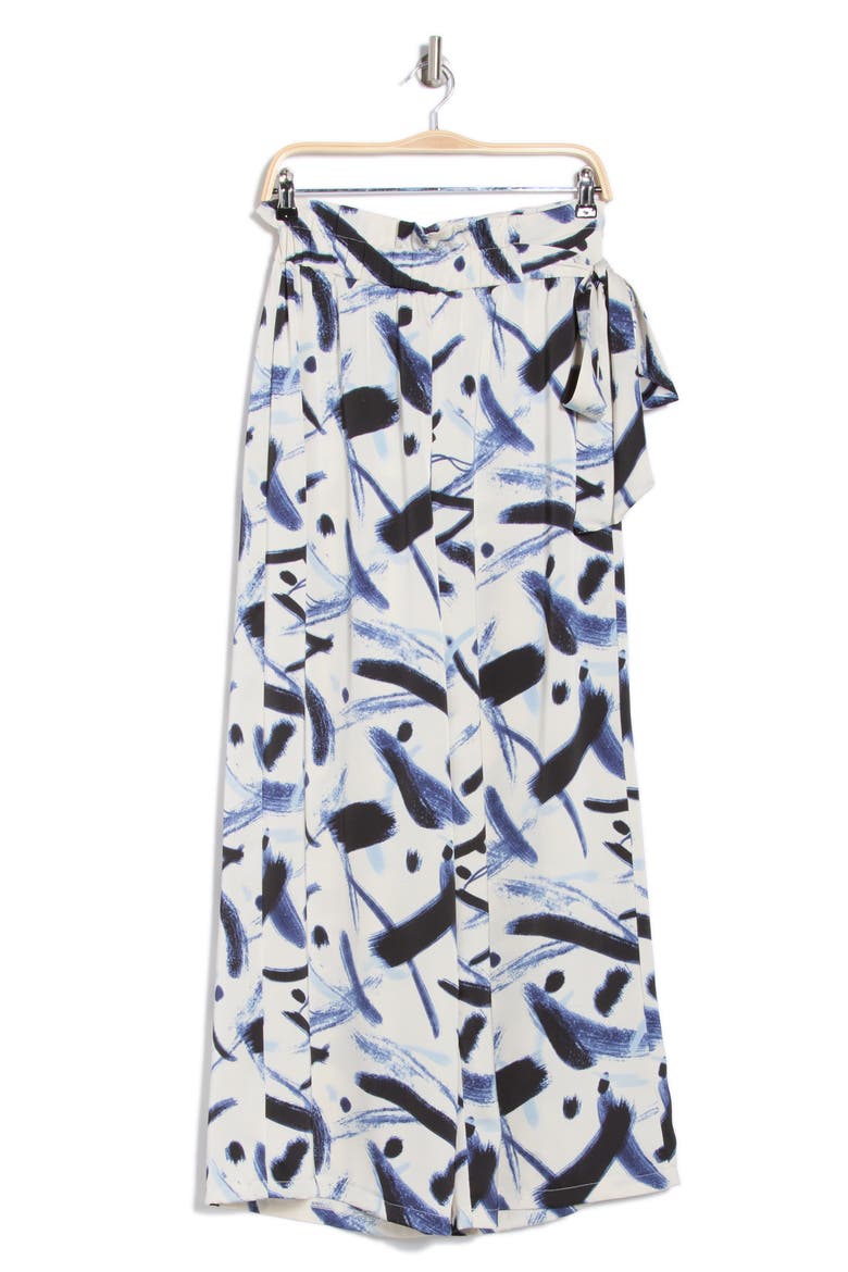 Printed Wide Leg Pants, Alternate, color, NAVY