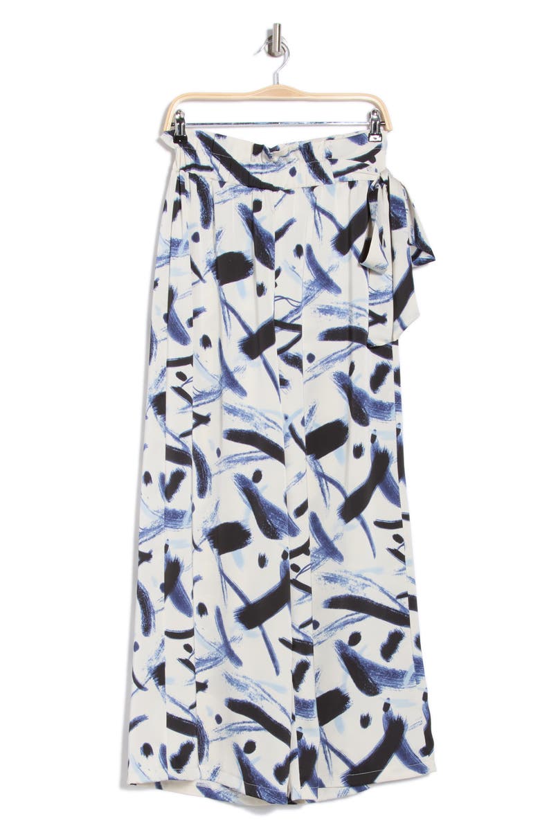 PATRIZIA LUCA Printed Wide Leg Pants, Alternate, color, Navy