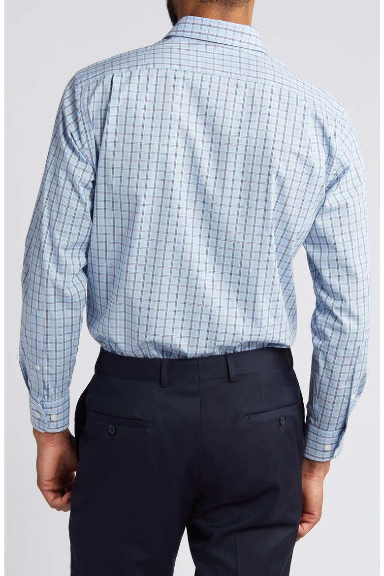 Trim Fit Check Easy Care Dress Shirt, Alternate, color, BLUE - PINK GABRIEL PLAID