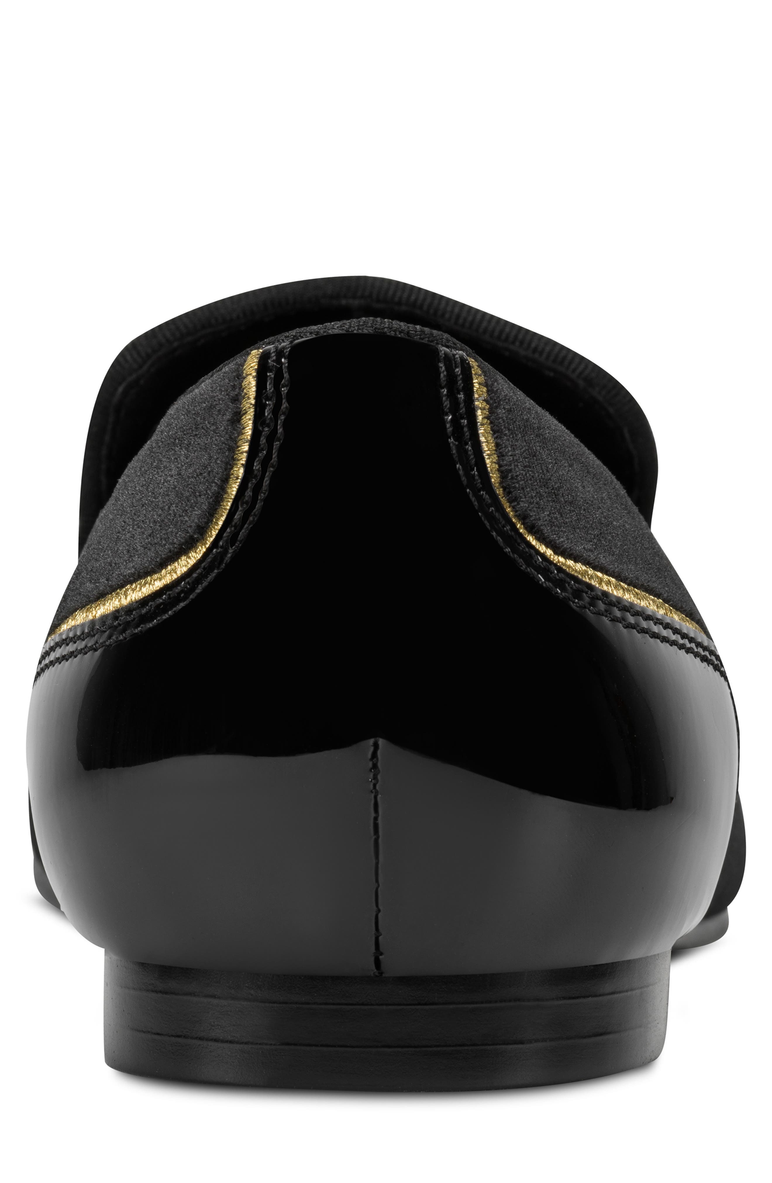 KARL LAGERFELD PARIS Velvet Smoking Slipper, Alternate, color, Black