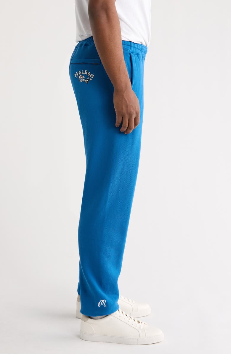 Malbon Golf Clubhouse Dragon Cotton Sweatpants, Alternate, color, Blue