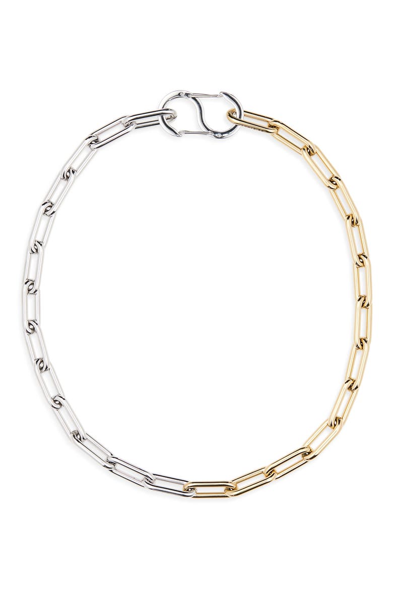 Elli Mixed Metal Paperclip Link Chain Necklace, Main, color, TWO-TONE