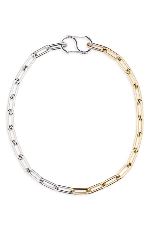 Elli Mixed Metal Paperclip Link Chain Necklace
