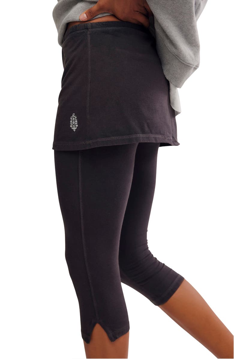 Free People Intensity Mid Rise Capri Skegging, Alternate, color, Black