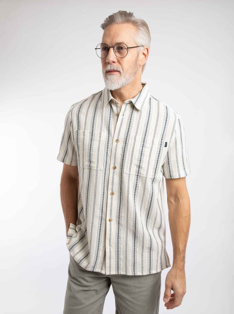 Madoc Woven Short Sleeve Striped Shirt