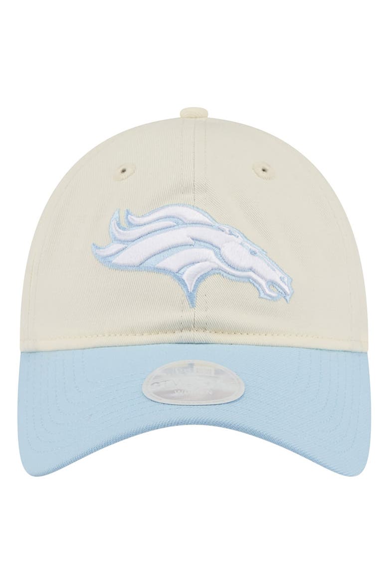 Women's New Era Cream/Coastal Blue Denver Broncos 9TWENTY Adjustable Hat, Alternate, color, Cream