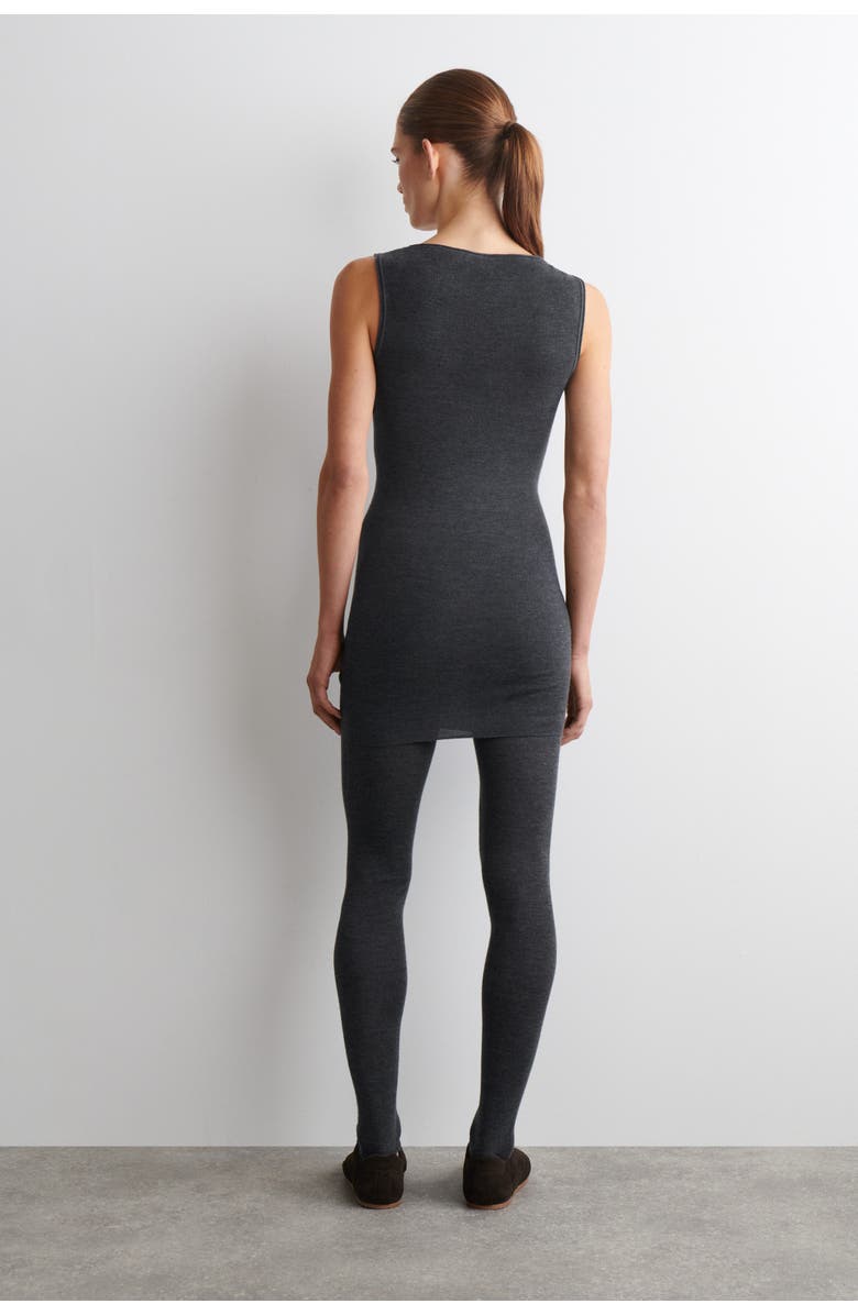 COS Seamless Merino Wool Mini Dress, Alternate, color, Charcoal Mélange