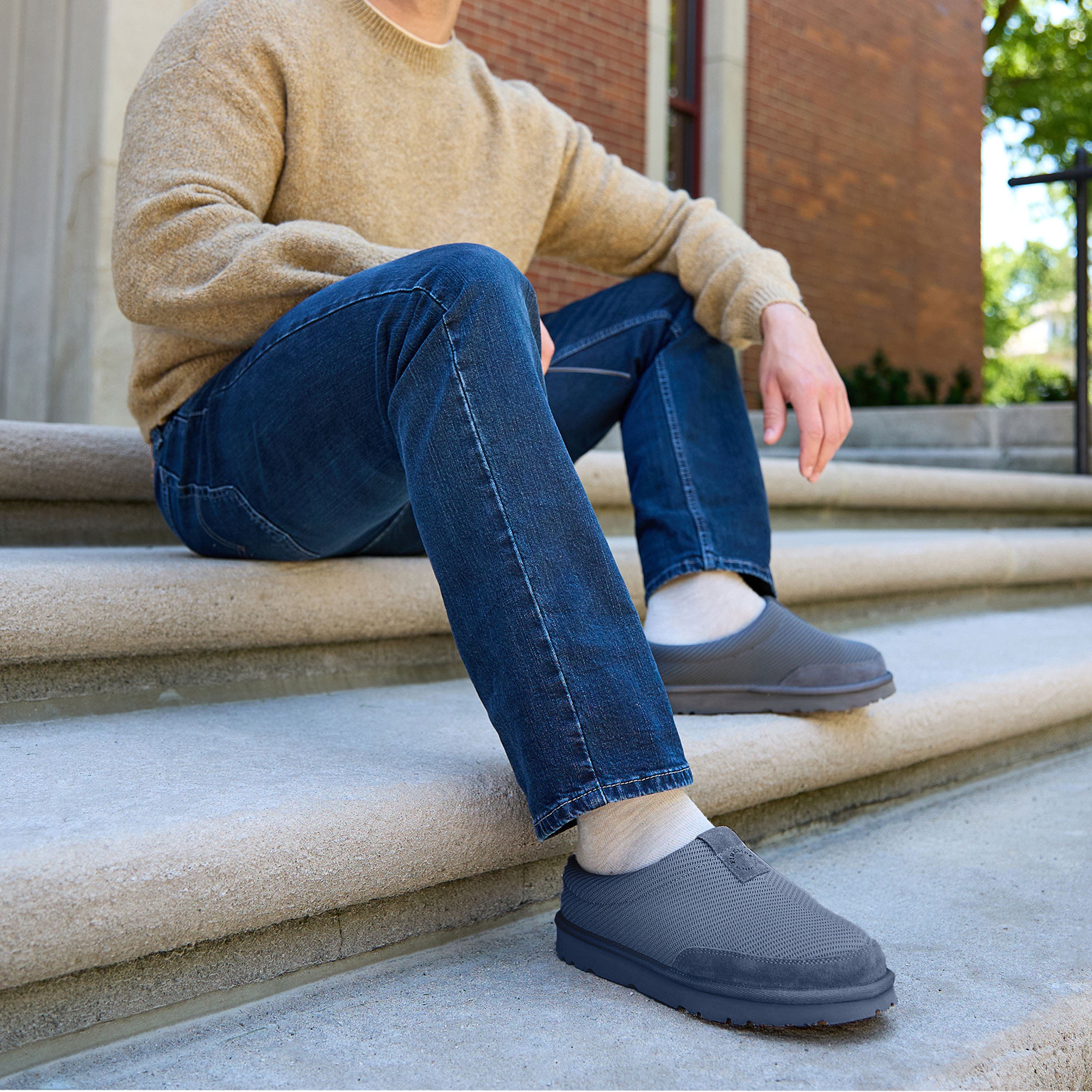 Fireside Grafton Sport Knit Water Repellent Twill Clog, Alternate, color, Grey