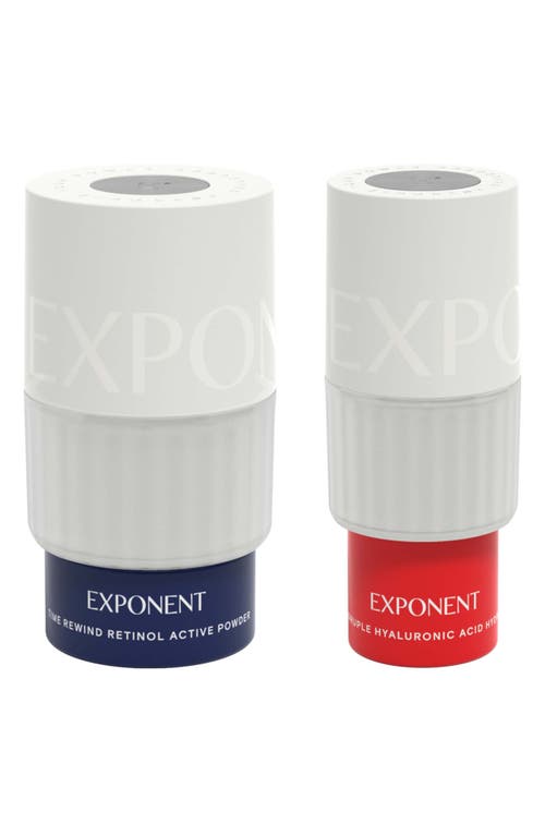 Exponent Beauty Time Rewind Retinol + Hyaluronic Acid Power Serum Set $98 Value In Transparent