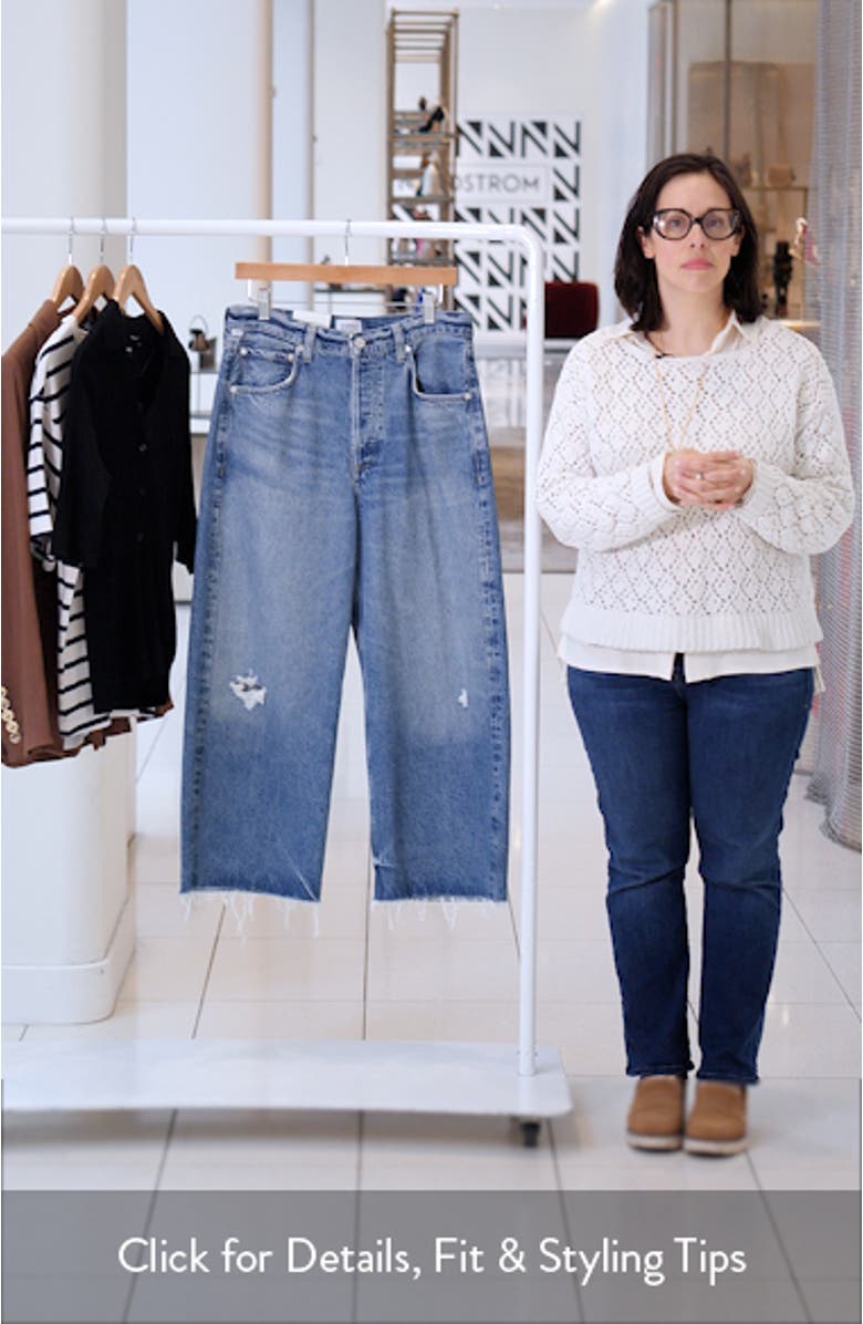 Ayla Raw Hem Crop Wide Leg Jeans, sales video thumbnail