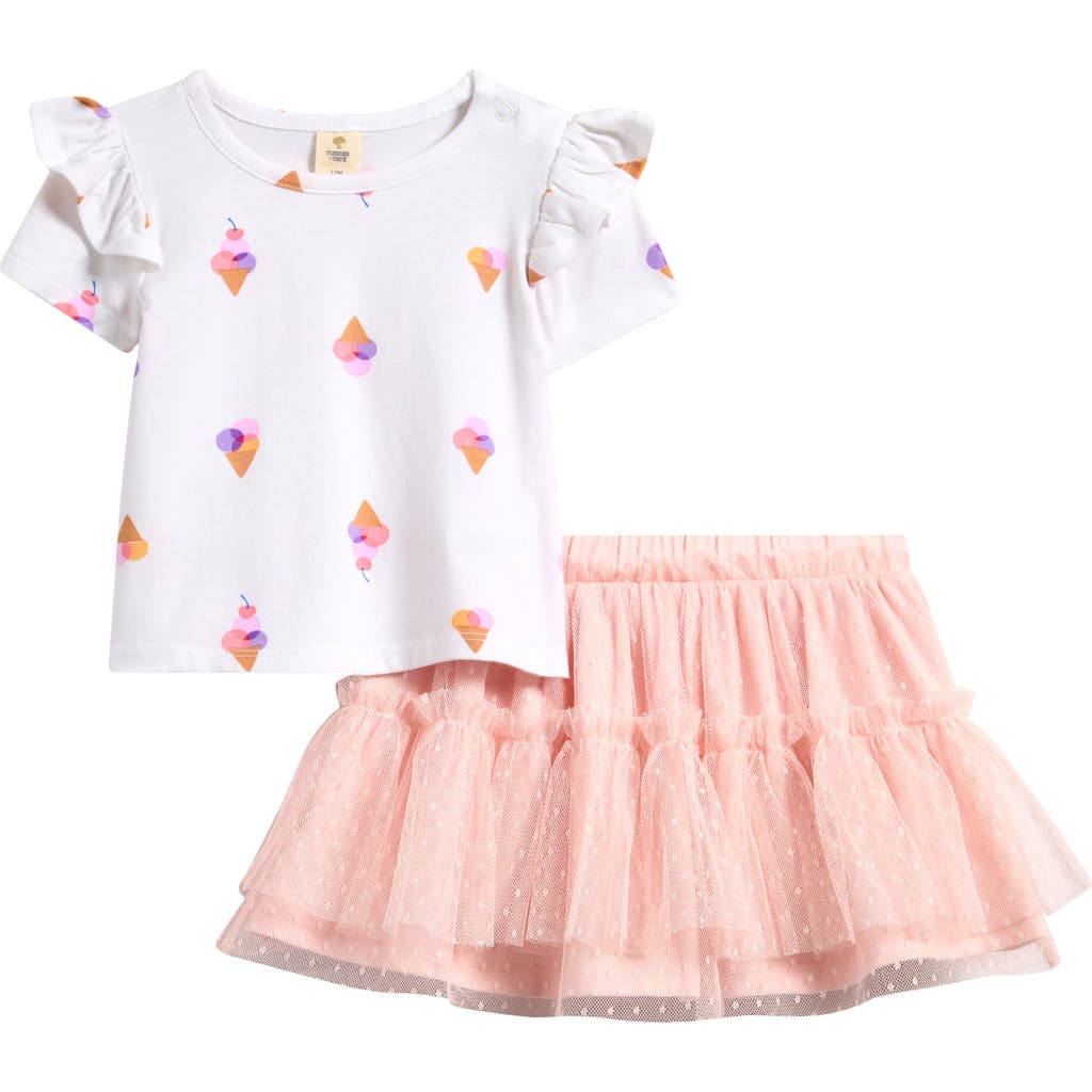 Tucker + Tate Ruffled Graphic T-shirt & Tiered Tutu Skirt Set