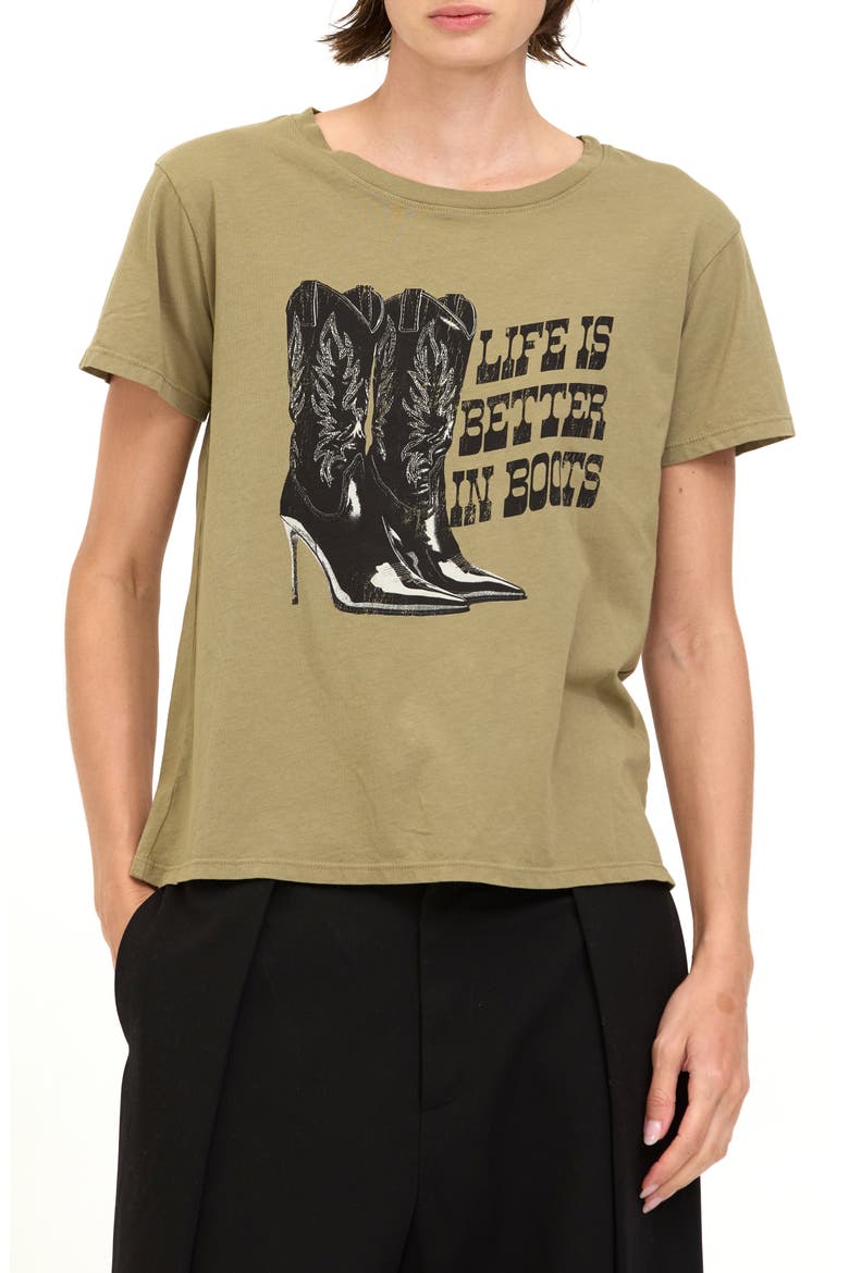 Better in Boots Graphic T-Shirt, Main, color, OLIVE