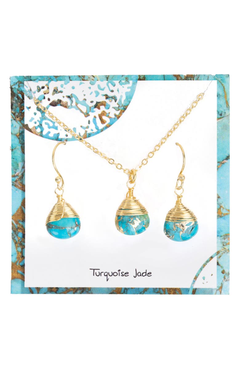 SAACHI Mojave Mini Raindrop Earrings & Necklace Set, Alternate, color,