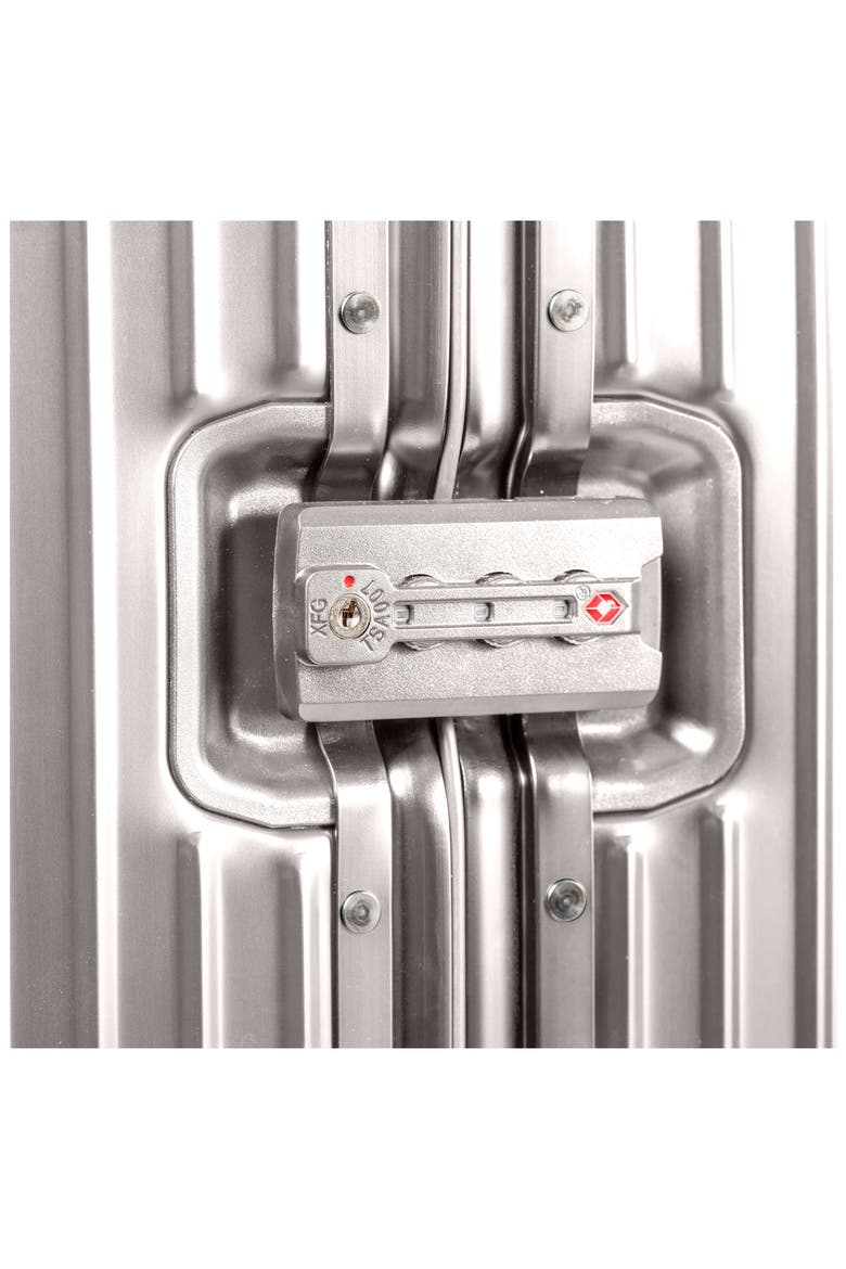 Elite Large Aluminum Hardside Suitcase, Alternate, color, SILVER