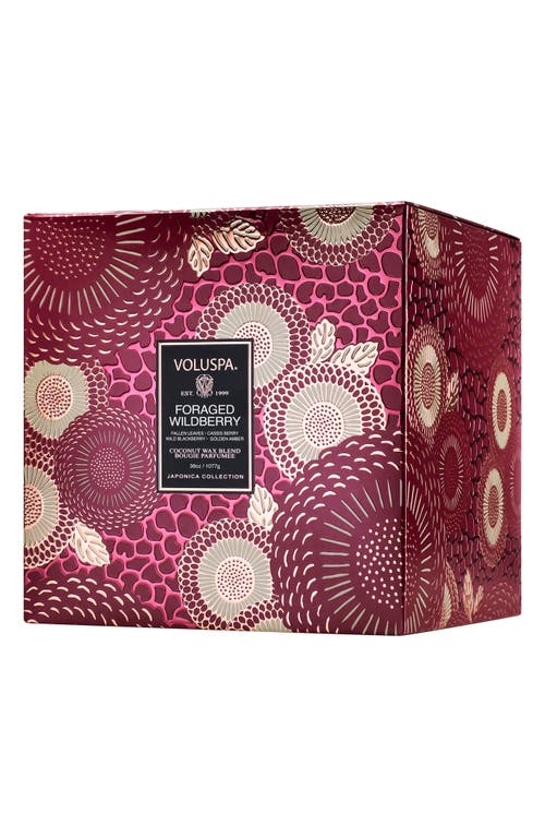 Voluspa Foraged Wildberry Three-wick Hearth Candle In Red