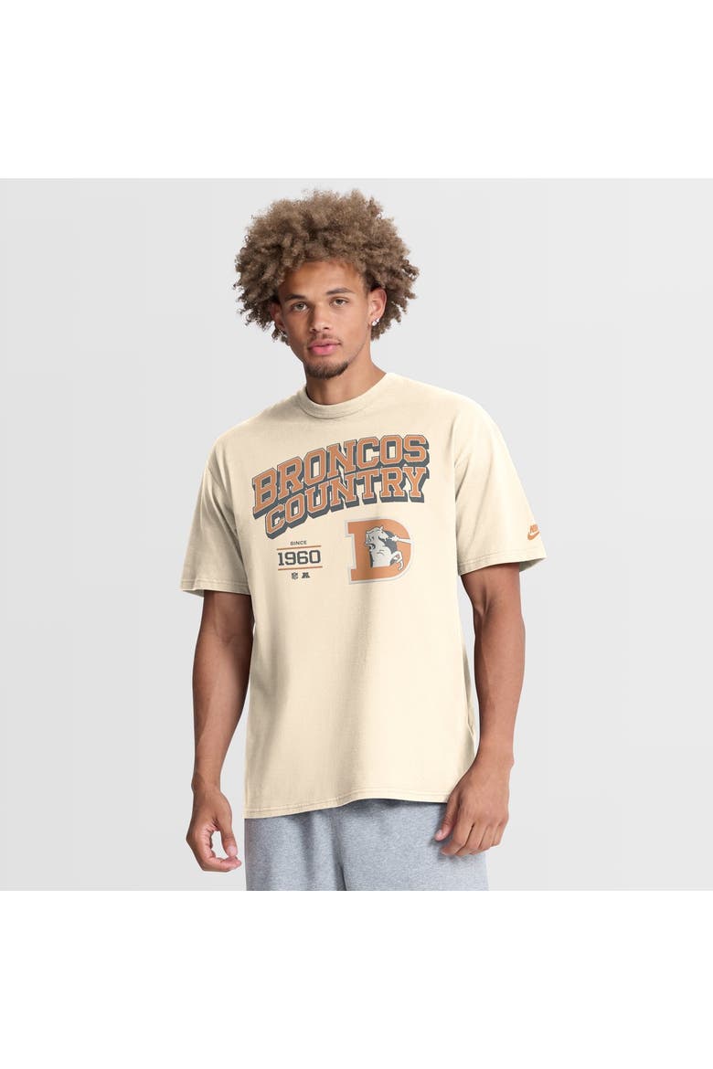 Men's Nike Natural Denver Broncos Vintage Mod Blown Away Max90 T-Shirt, Main, color, Natural