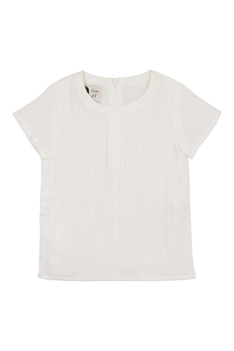 Kids' Textured Stripe Cotton Blend Top, Main, color, WHITE