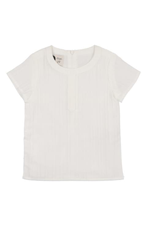 Kids' Textured Stripe Cotton Blend Top (Toddler)