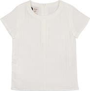 Manière Kids' Textured Stripe Cotton Blend Top