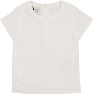 Manière Kids' Textured Stripe Cotton Blend Top