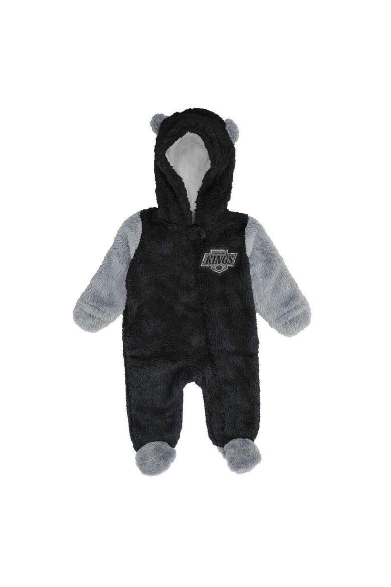 Infant & Newborn Outerstuff Black Los Angeles Kings Stay Napping Fleece Bunting Full-Zip Hooded Sleeper, Alternate, color, Black