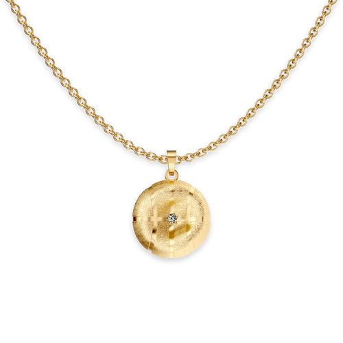 Pascal The Basketball Leaking Ball Diamond Necklace In Gold