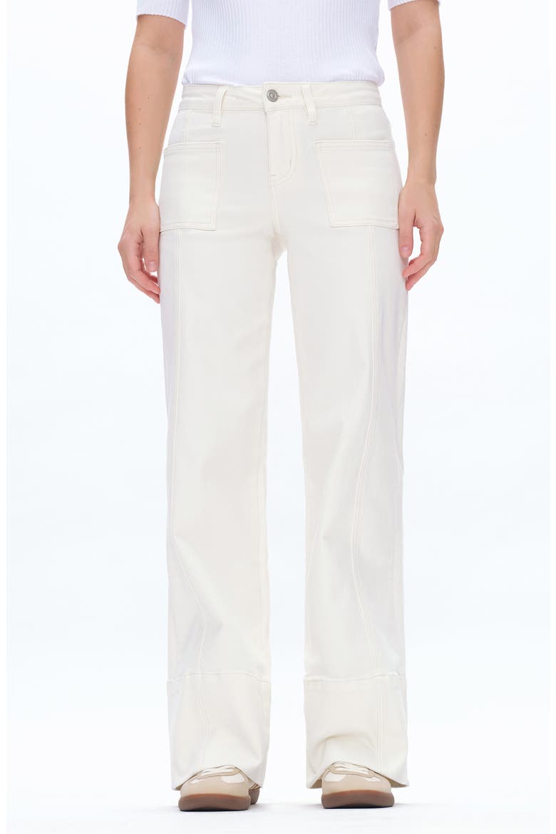 Katia Patch Pocket Wide Leg Jeans, Main, color, OFF WHITE
