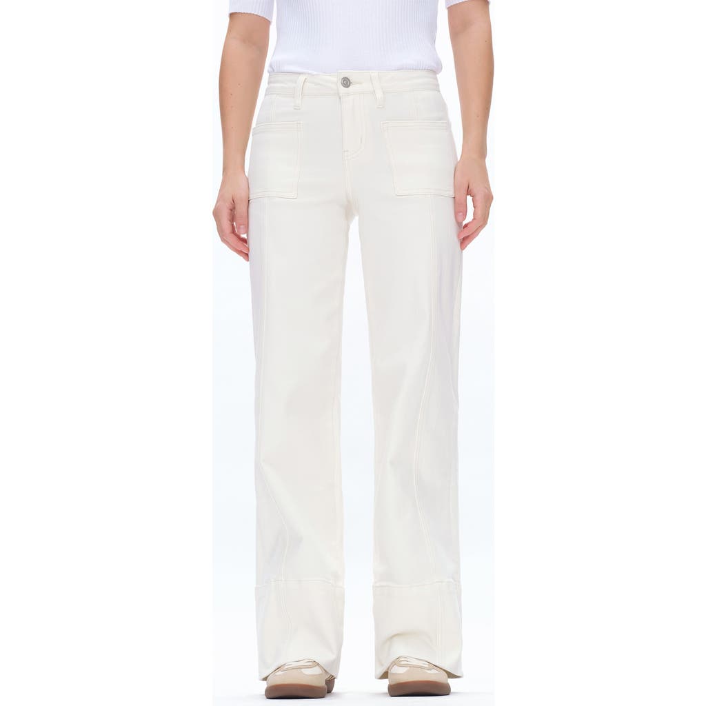 Bayeas Katia Patch Pocket Wide Leg Jeans In White