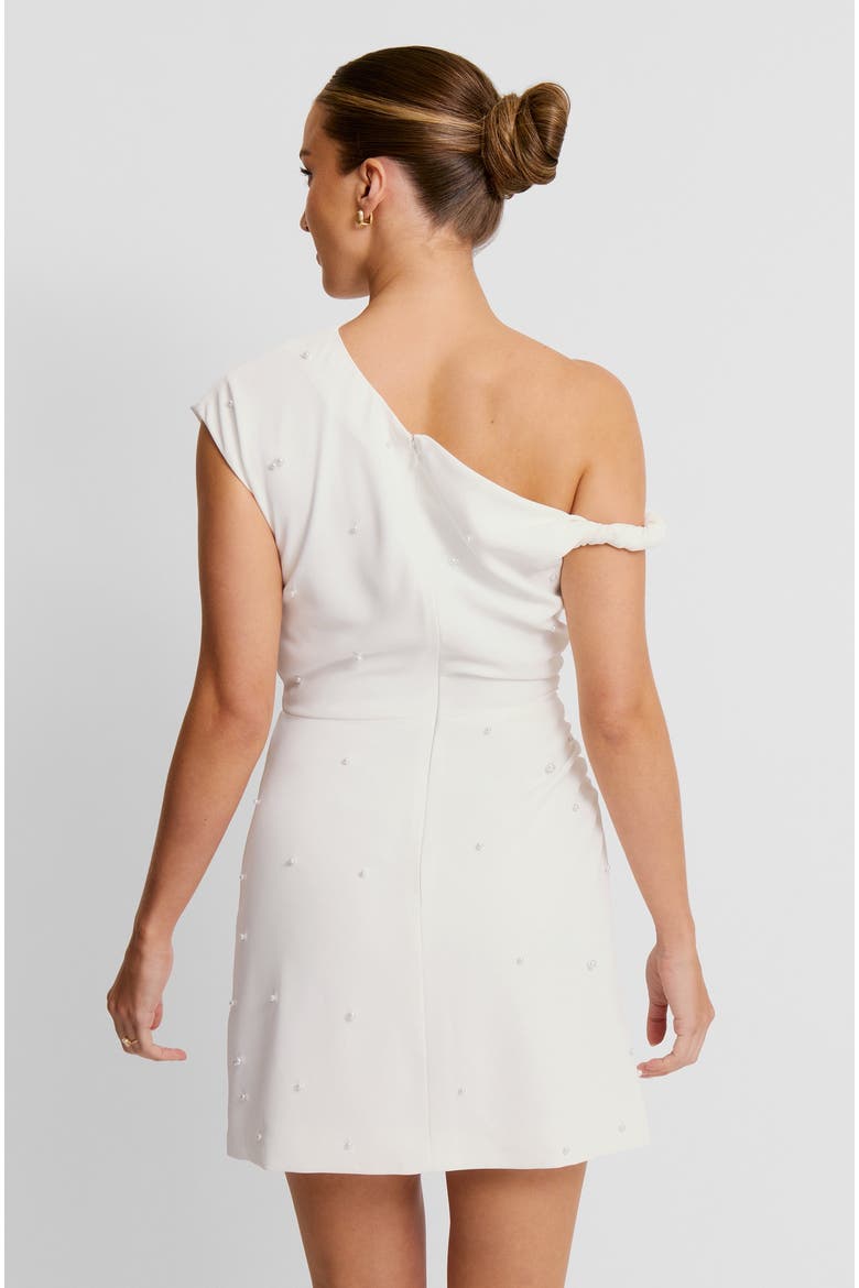 Asymmetric Bardot Mini Dress, Alternate, color, White