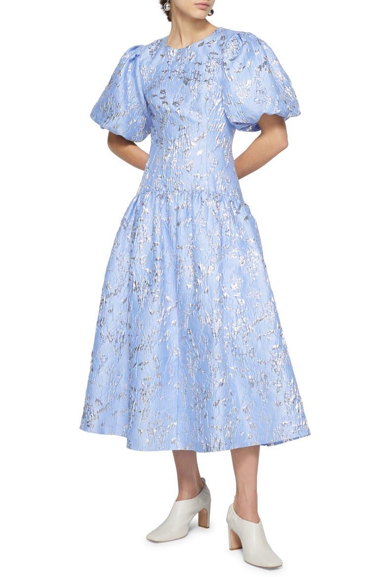 Jonathan Simkhai Women's Faith Metallic Matelassé Dress, Main, color, PERIWINKLE