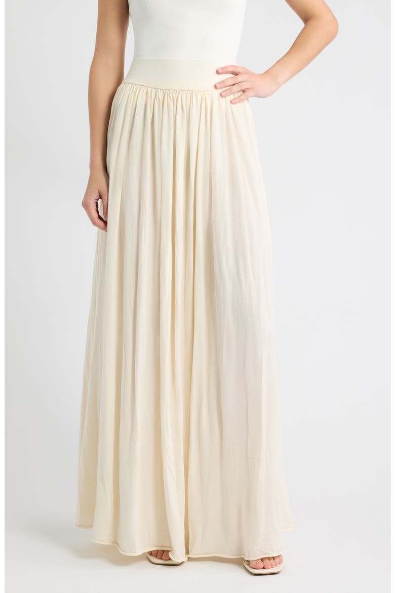 Semisheer Maxi Skirt, Main, color, CREAM