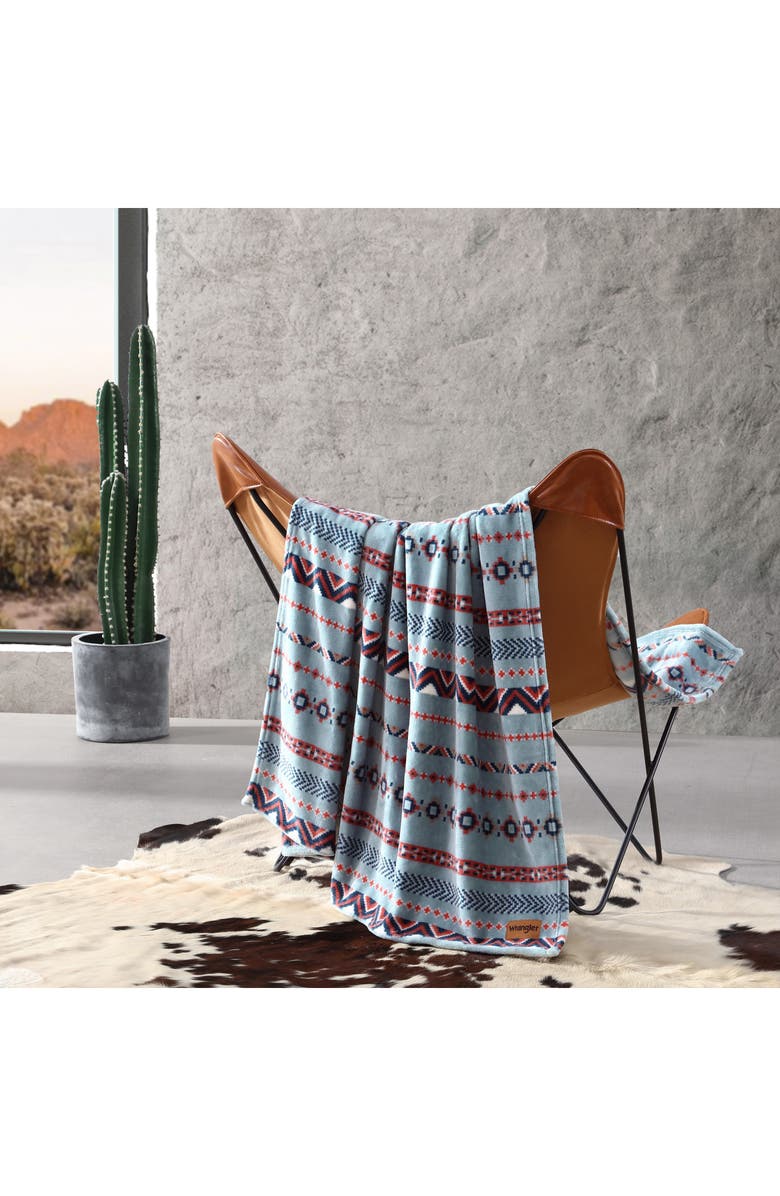 Wrangler Diamond Trail Throw Blanket, Alternate, color, Blue