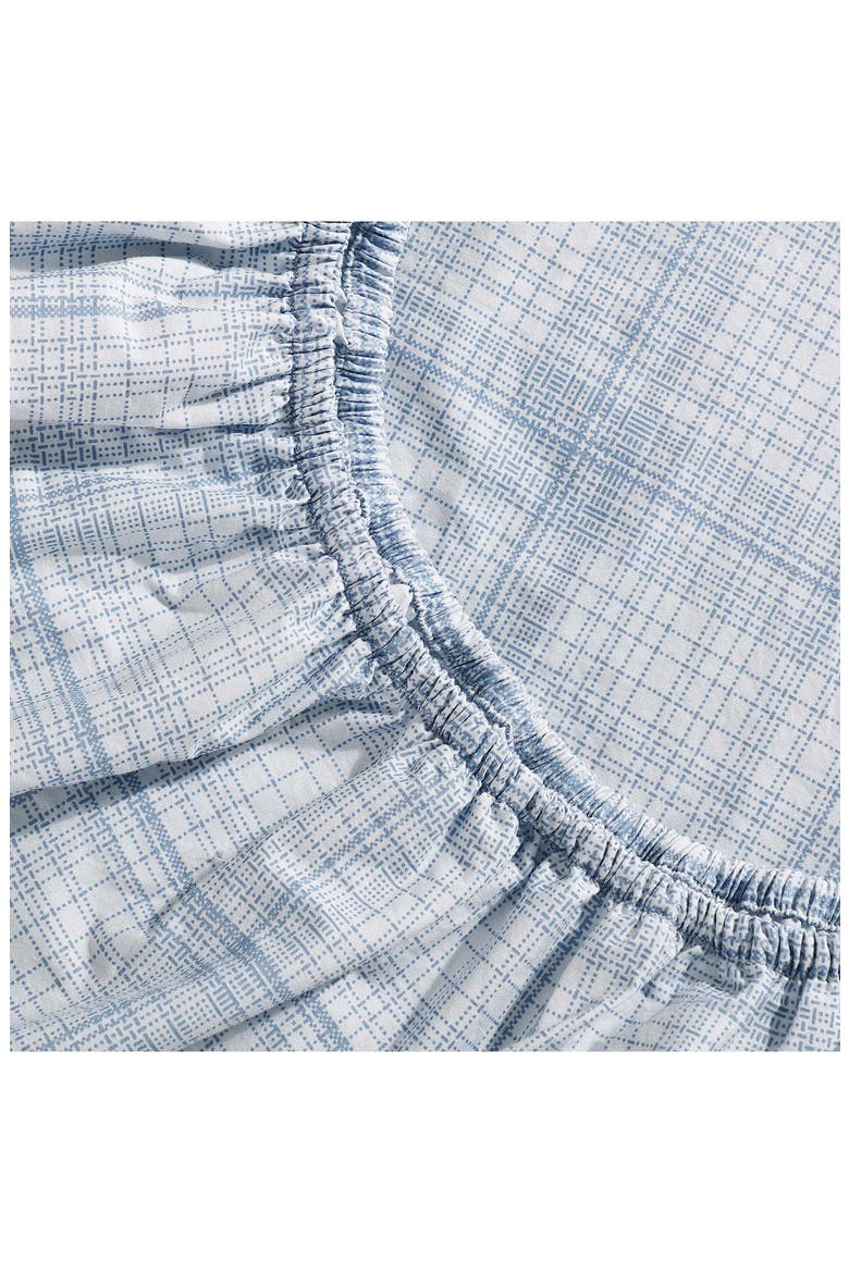 Multi Grid 200 Thread Count Cotton Percale Sheet Set, Alternate, color, LIGHT / MEDIUM BLUE