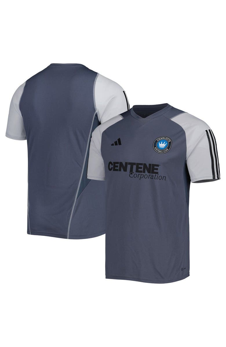 adidas Men's adidas Gray Charlotte FC 2023 On-Field Training Jersey, Main, color, 