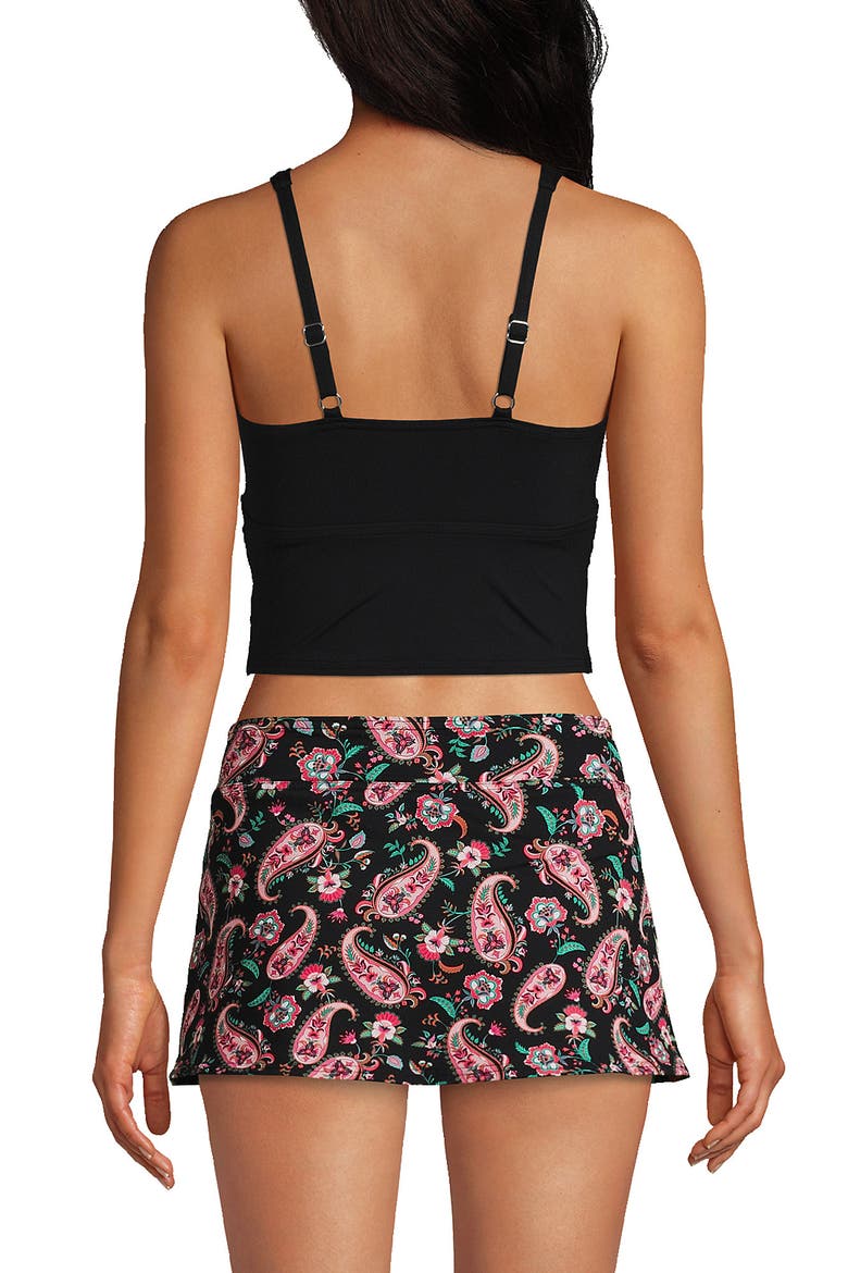 D-Cup Wirefree Wrap Midkini Swimsuit Top, Alternate, color, Black
