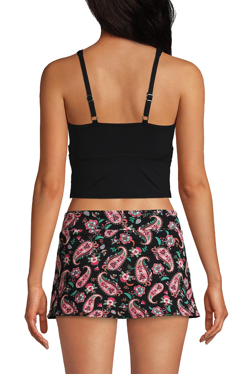 Lands' End Sweetheart Wrap Midkini Top, Alternate, color, Black