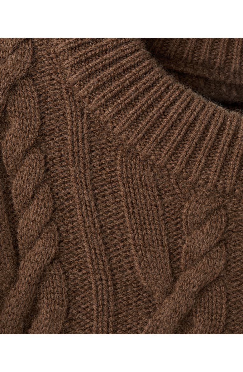 MANGO Wool Cable Sweater, Alternate, color, Caramel