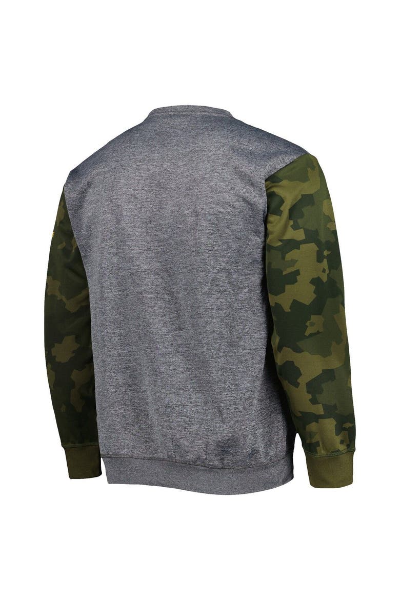 Men's Fanatics Branded Heather Charcoal Golden State Warriors Camo Stitched Sweatshirt, Alternate, color, Heather Charcoal