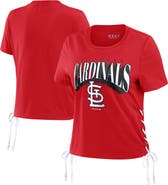 WEAR by Erin Andrews Women's WEAR by Erin Andrews Red St. Louis Cardinals Side Lace-Up Cropped T-Shirt