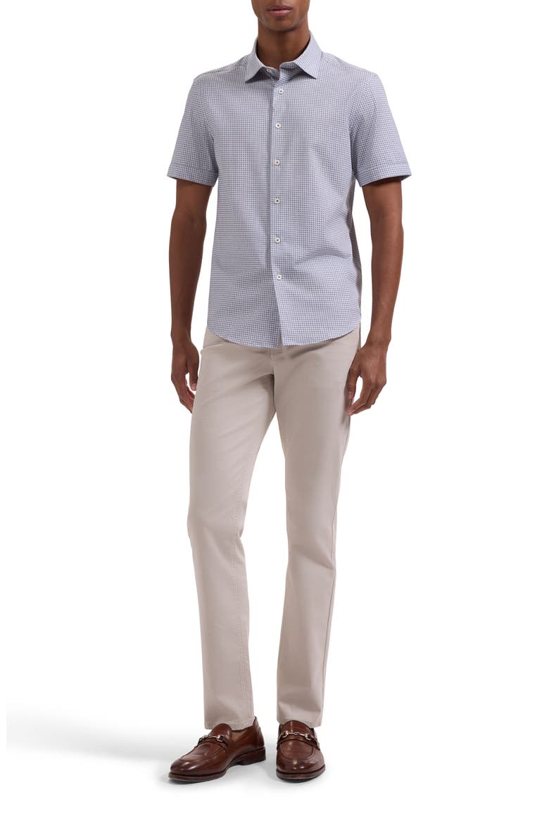 Miles OoohCotton® Neat Dot Print Short Sleeve Button-Up Shirt, Alternate, color, MOCHA