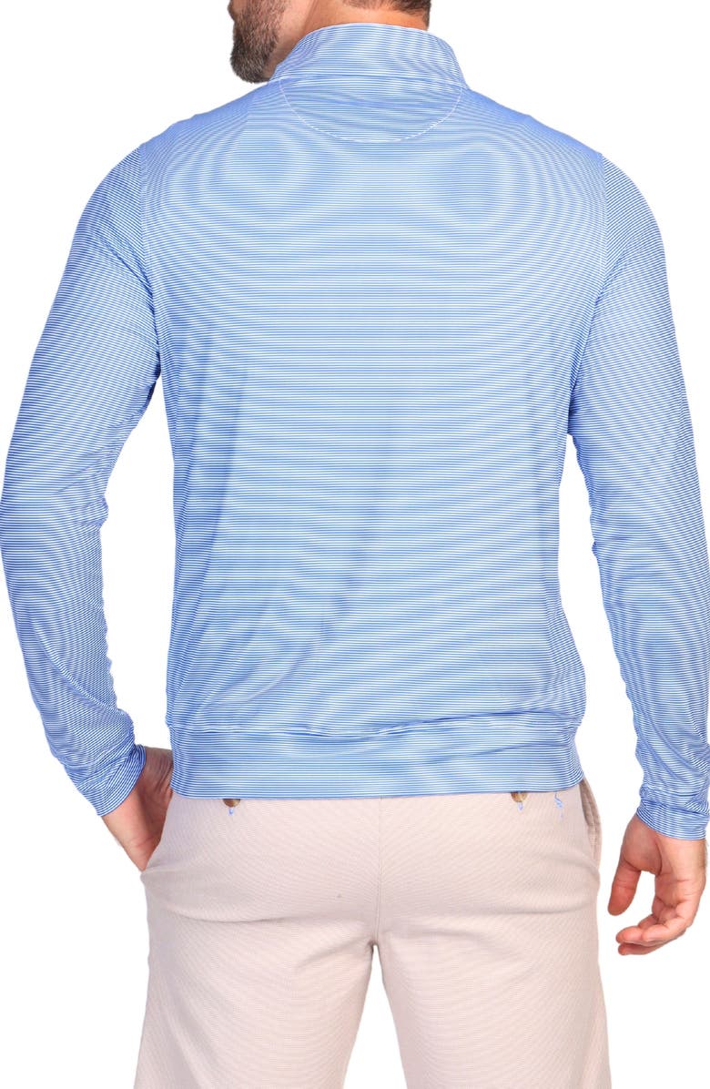 TailorByrd Micro Stripe Print Quarter Zip Performance Polo, Alternate, color, 