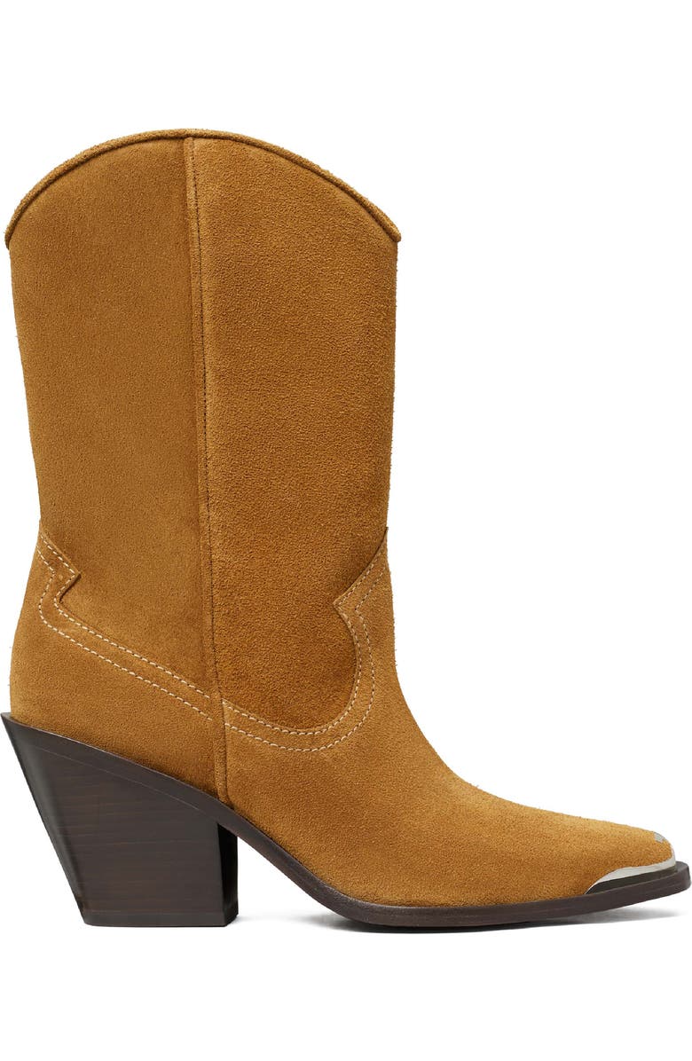 Tory Burch Western Boot, Alternate, color, Toasted Ginger/Cappucino Suede