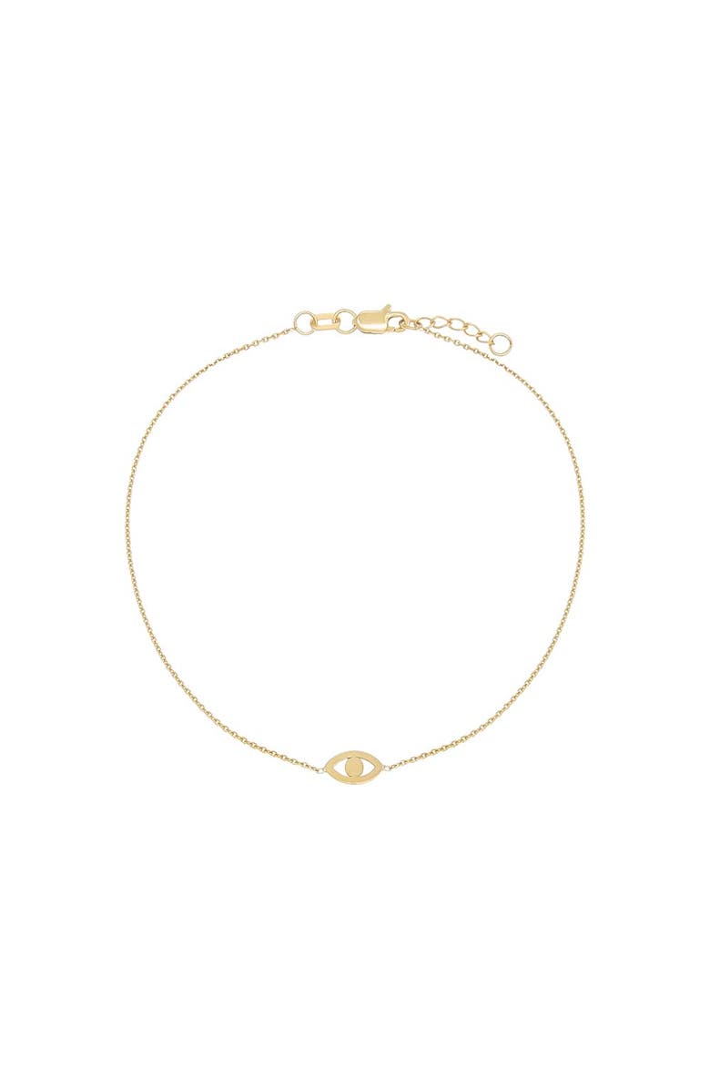 BY ADINA EDEN Mini Solid Evil Eye Bracelet 14K, Main, color, 