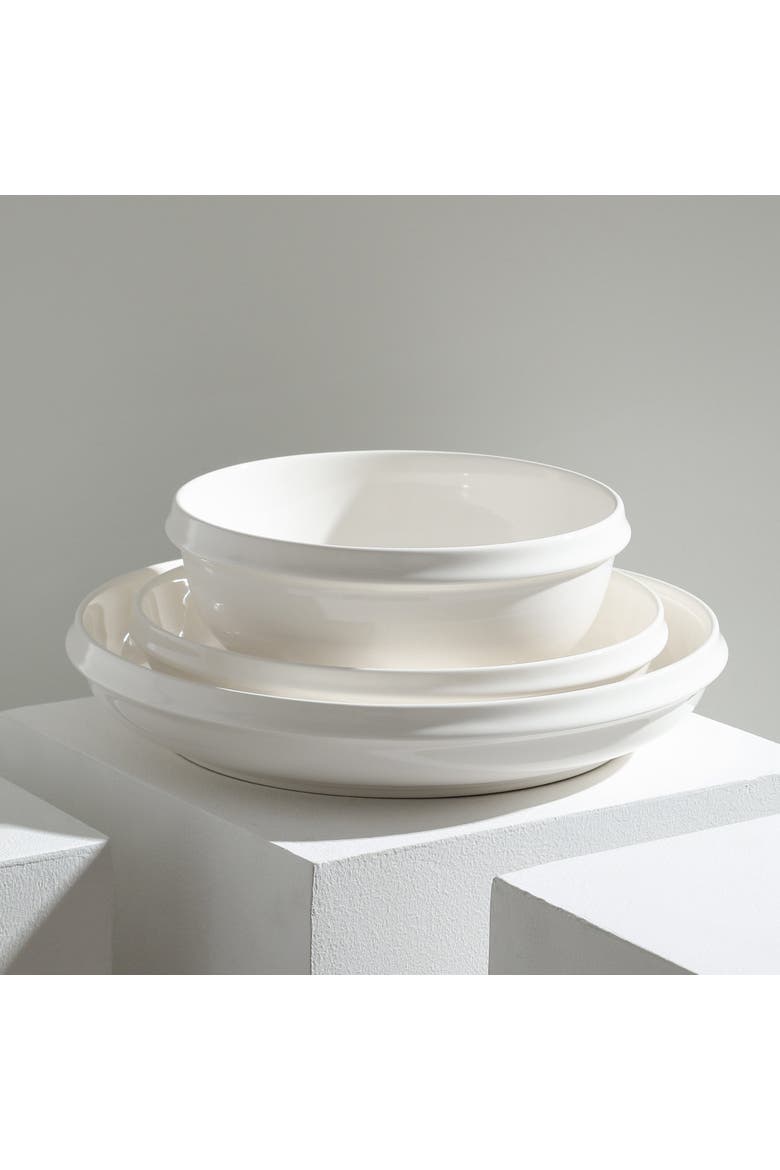 Verso Porcelain 24-Piece Dinnerware Set, Alternate, color, White