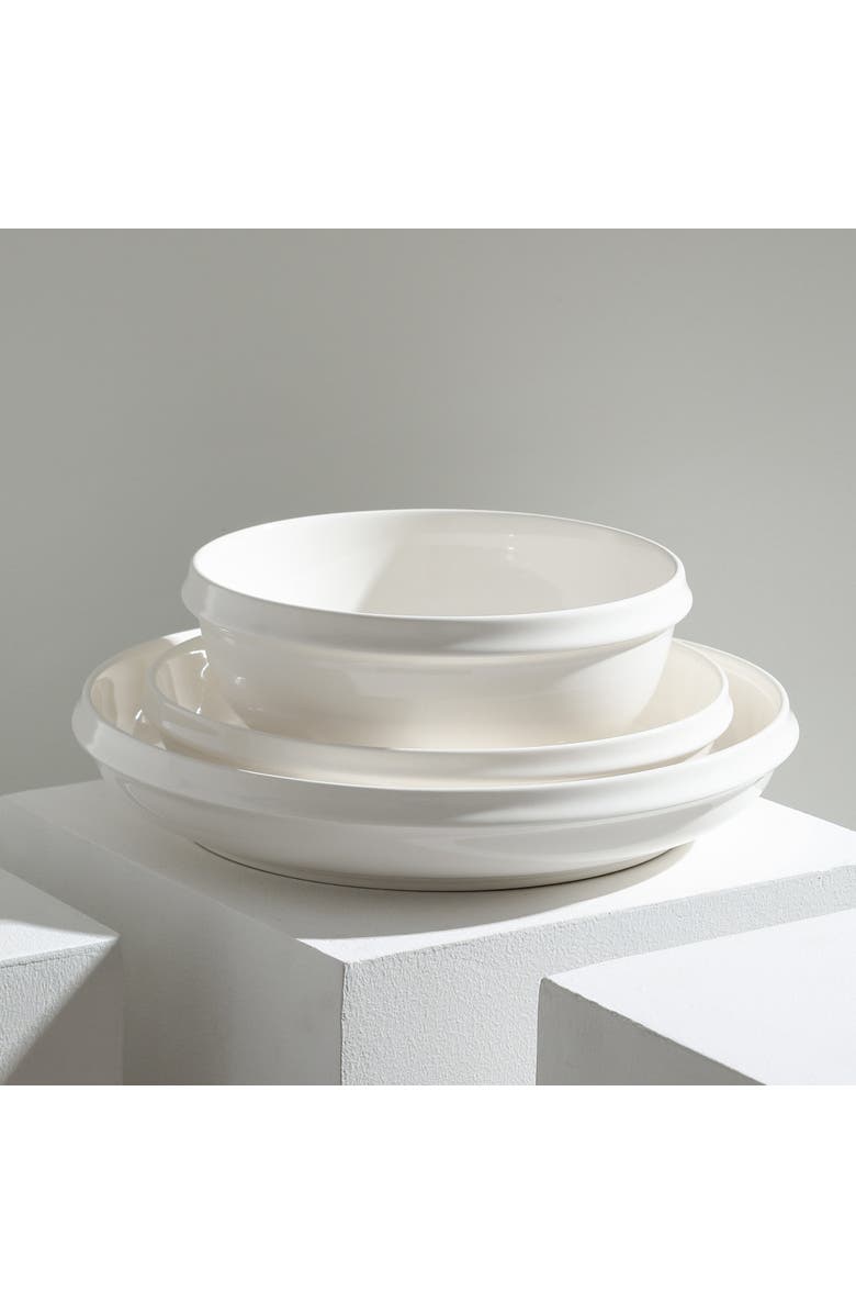 Stone Lain Verso Porcelain 24-Piece Dinnerware Set, Alternate, color, White