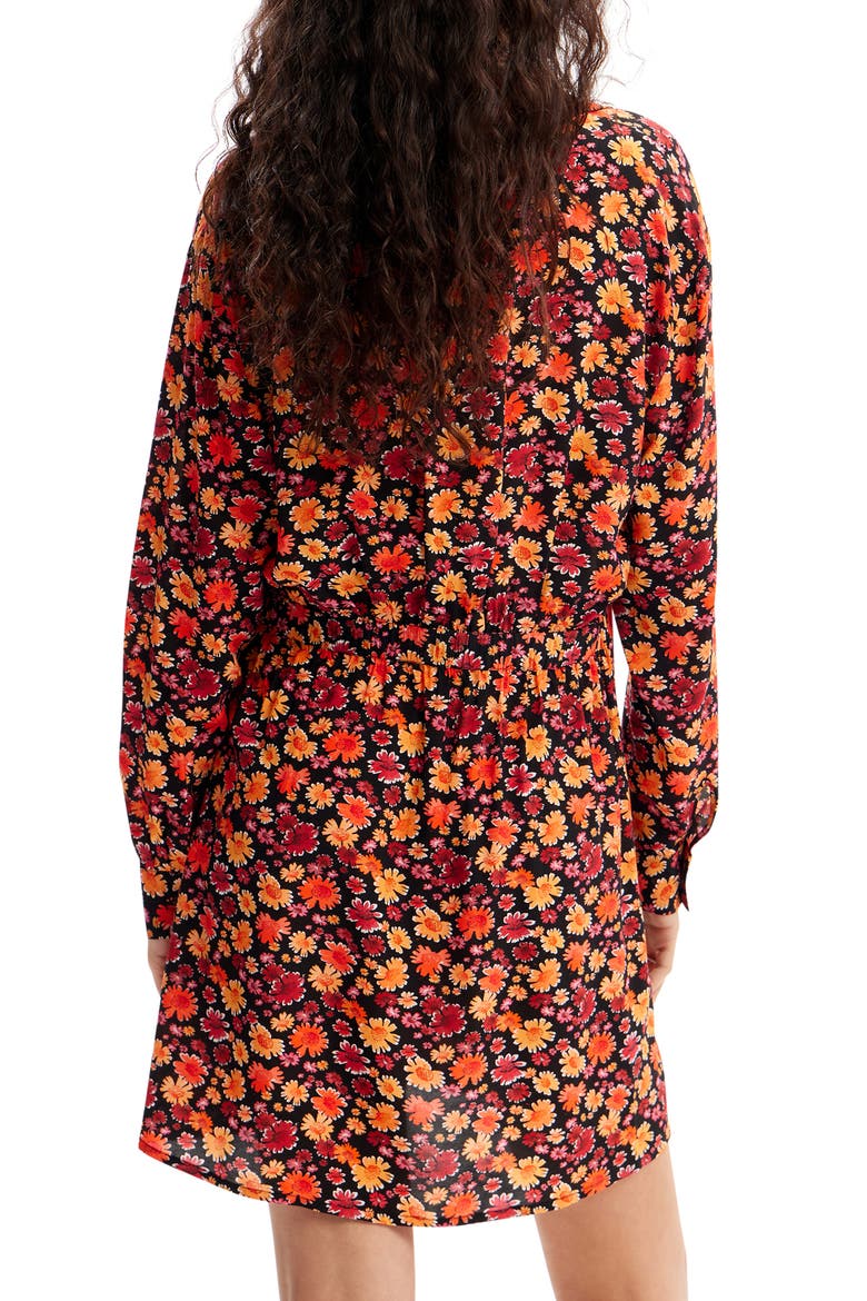 Yesh Floral Long Sleeve Mini Shirtdress, Alternate, color, RED