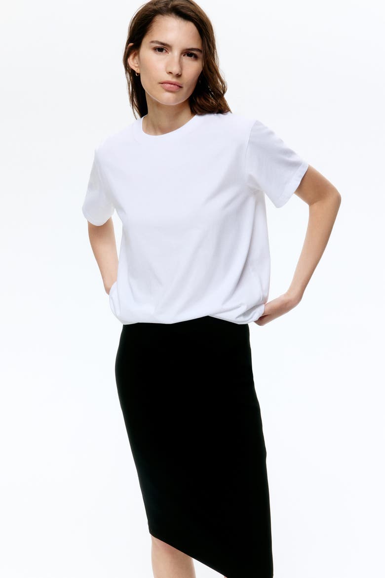 Ribbed Viscose Skirt, Alternate, color, Black