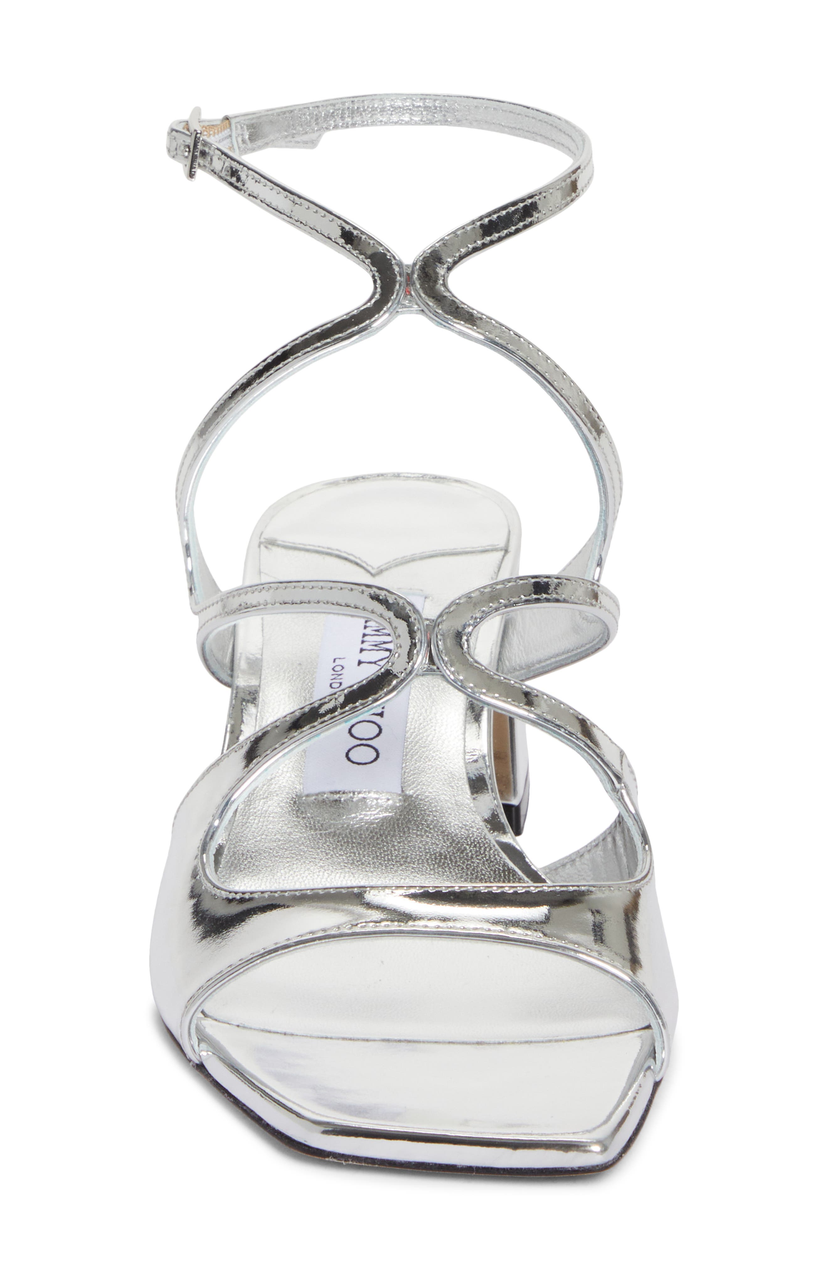 Jimmy Choo Azilia Ankle Strap Sandal, Alternate, color, Silver