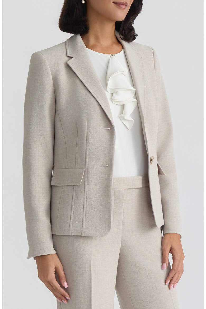 Pebble Crepe Two-Button Blazer, Alternate, color, SUMMER STRAW