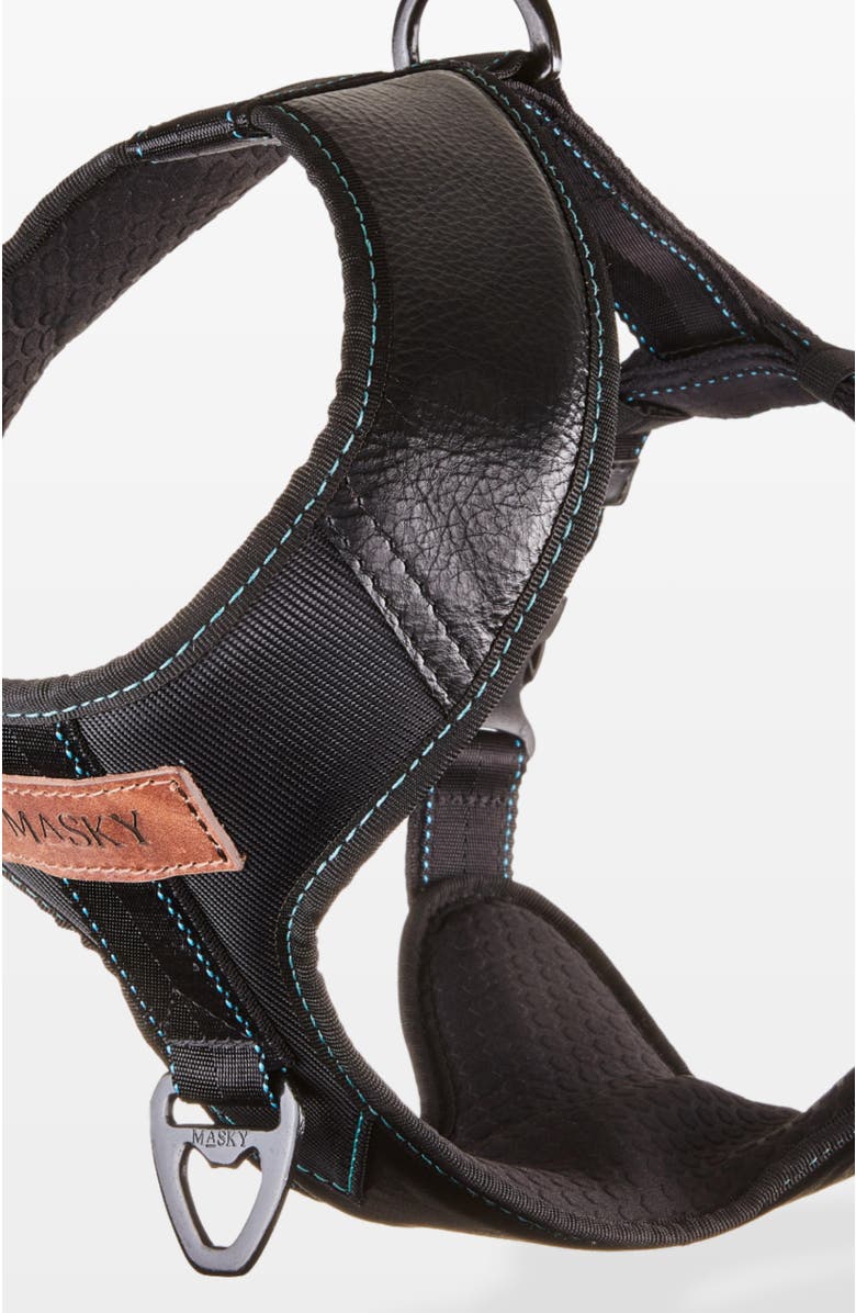 Masky Bold Control Leather Harness, Main, color, Black